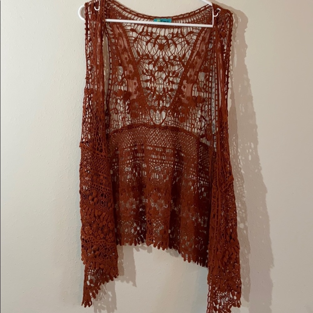 Me- My Emblem sleeveless lace cardigan